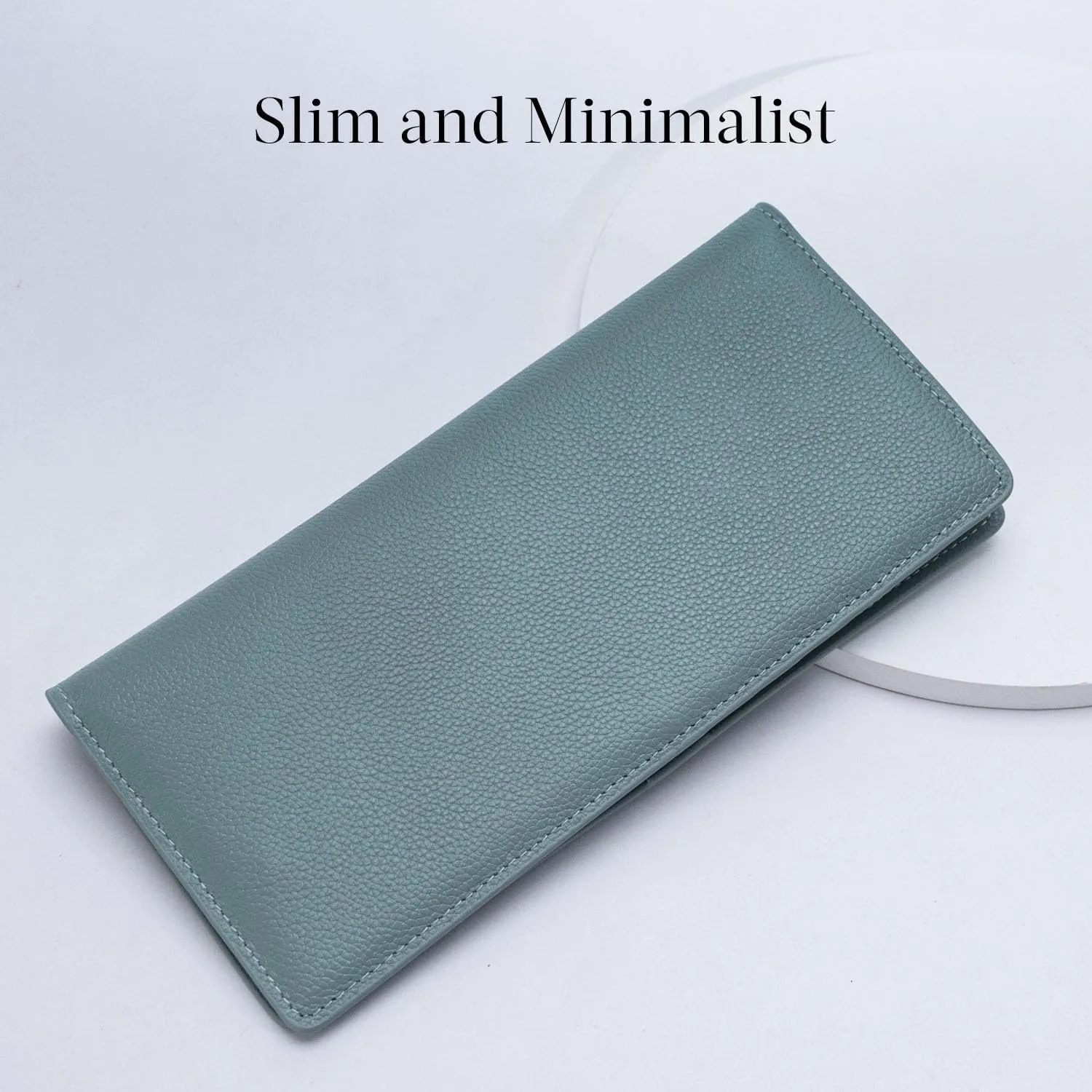 Bveyzi Ultra Slim Thin Leather RFID Blocking Credit Card Holder Bifold Clutch Wallets for Women