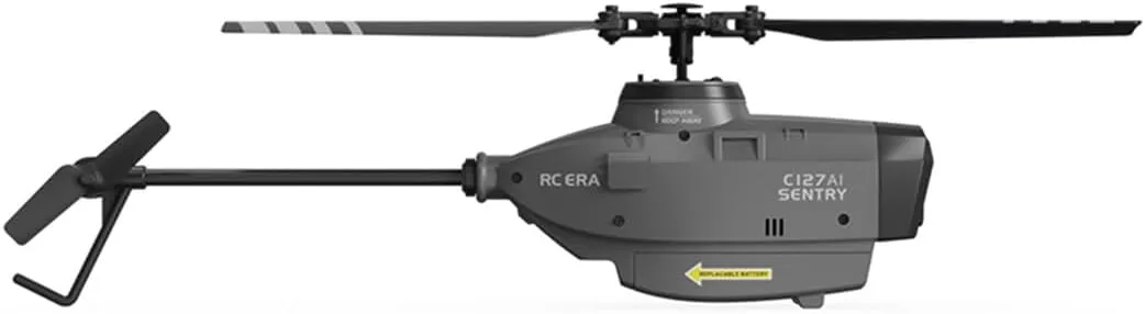 C127AI Scout Drone RC Helicopter with 1080P Camera, 2.4G RC 4CH Single-Rotor Brushless Helicopter Model With 6-Axis Gyro, Optical Flow Positioning (RTF Version/Black)