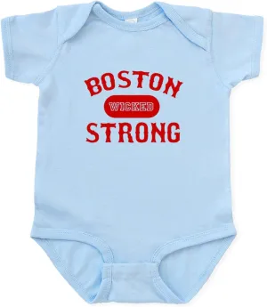 CafePress Boston Wicked Strong Red Body Suit Cute Infant Bodysuit Baby Romper