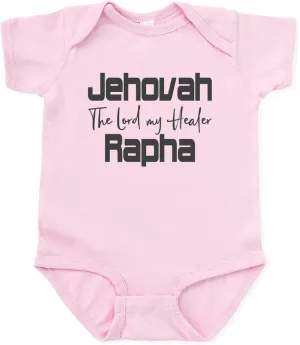 CafePress Christian Design Jehovah Rapha, The Lo Body Suit Cute Infant Bodysuit Baby Romper