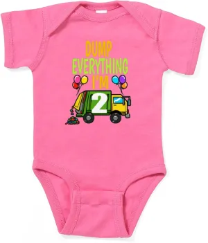 CafePress Garbage Truck Birthday Kids Boy 2Nd Birt Body Suit Cute Infant Bodysuit Baby Romper Dark
