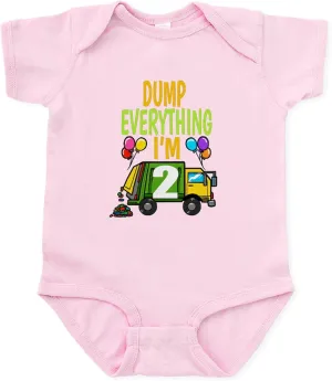 CafePress Garbage Truck Birthday Kids Boy 2Nd Birt Body Suit Cute Infant Bodysuit Baby Romper