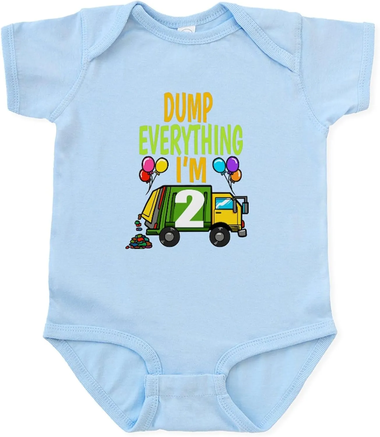 CafePress Garbage Truck Birthday Kids Boy 2Nd Birt Body Suit Cute Infant Bodysuit Baby Romper