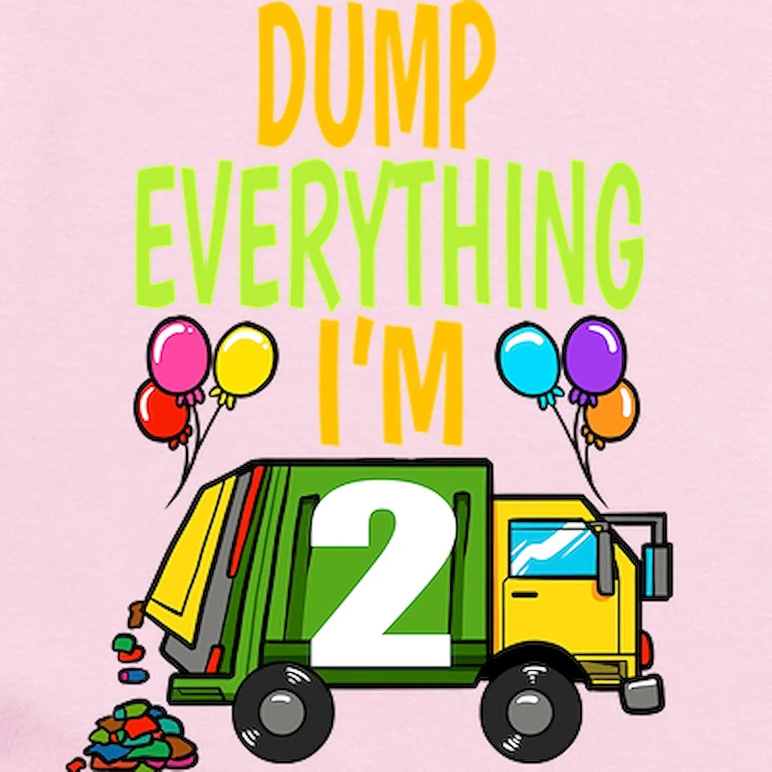 CafePress Garbage Truck Birthday Kids Boy 2Nd Birt Body Suit Cute Infant Bodysuit Baby Romper