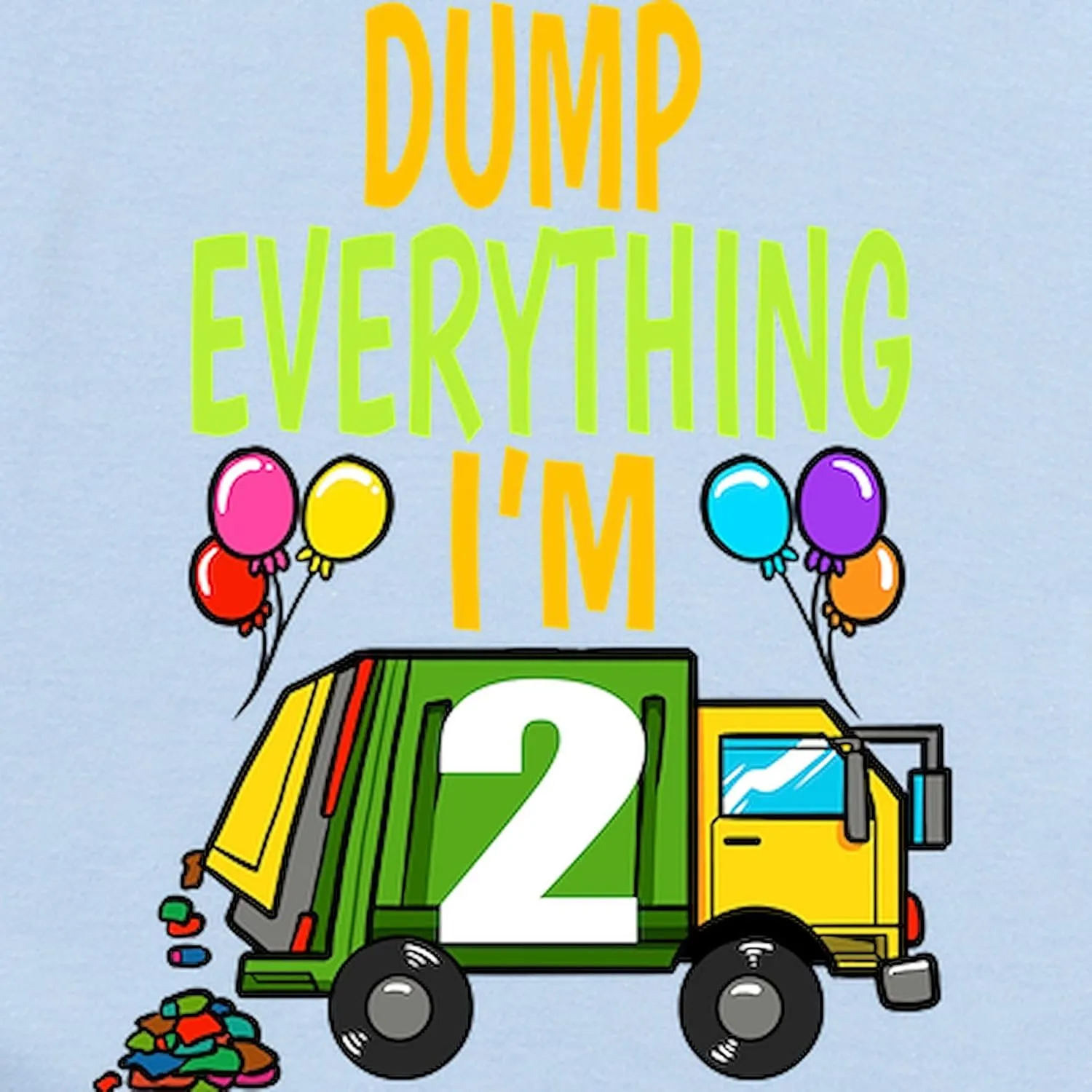 CafePress Garbage Truck Birthday Kids Boy 2Nd Birt Body Suit Cute Infant Bodysuit Baby Romper