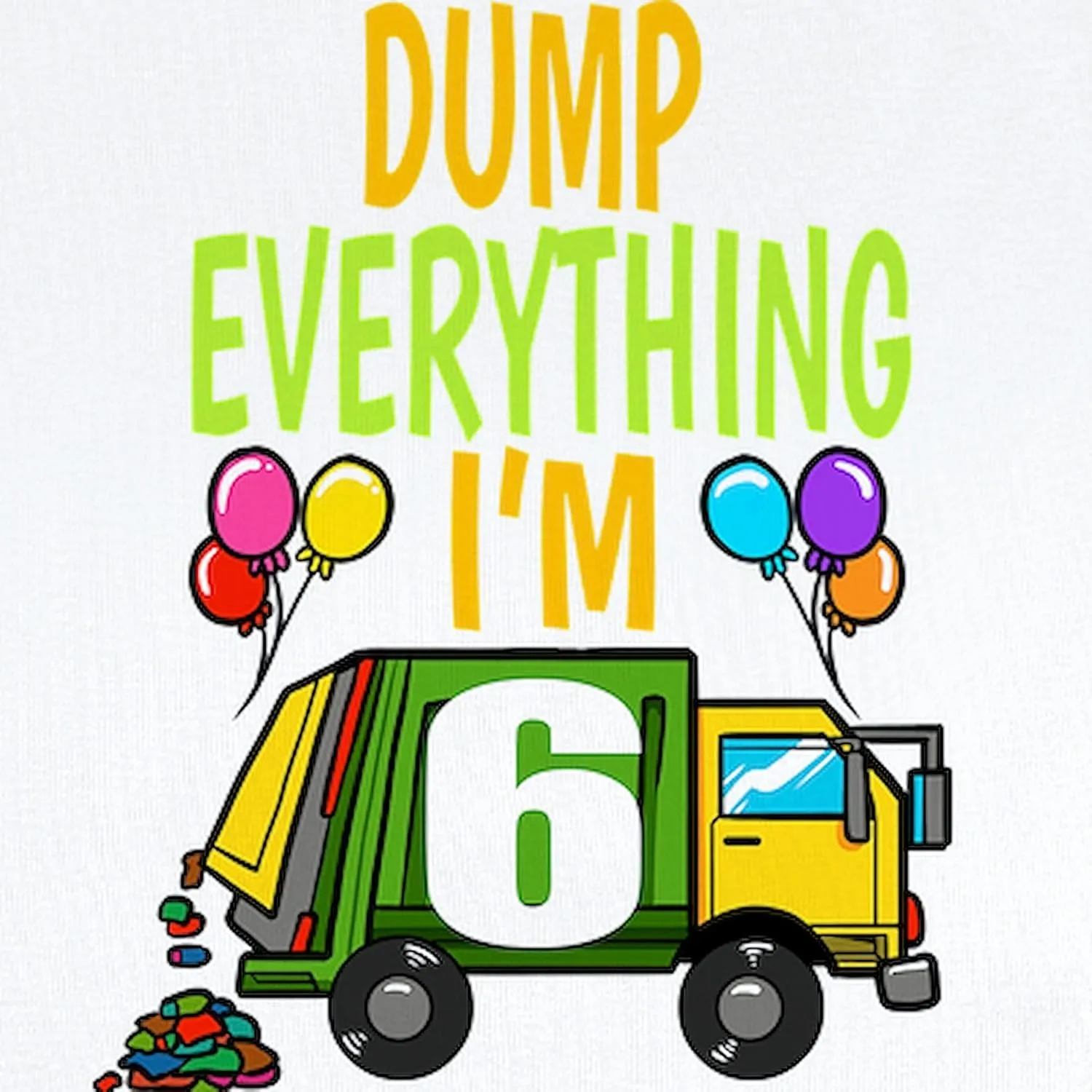 CafePress Garbage Truck Birthday Kids Boy 6Th Birt Body Suit Cute Infant Bodysuit Baby Romper