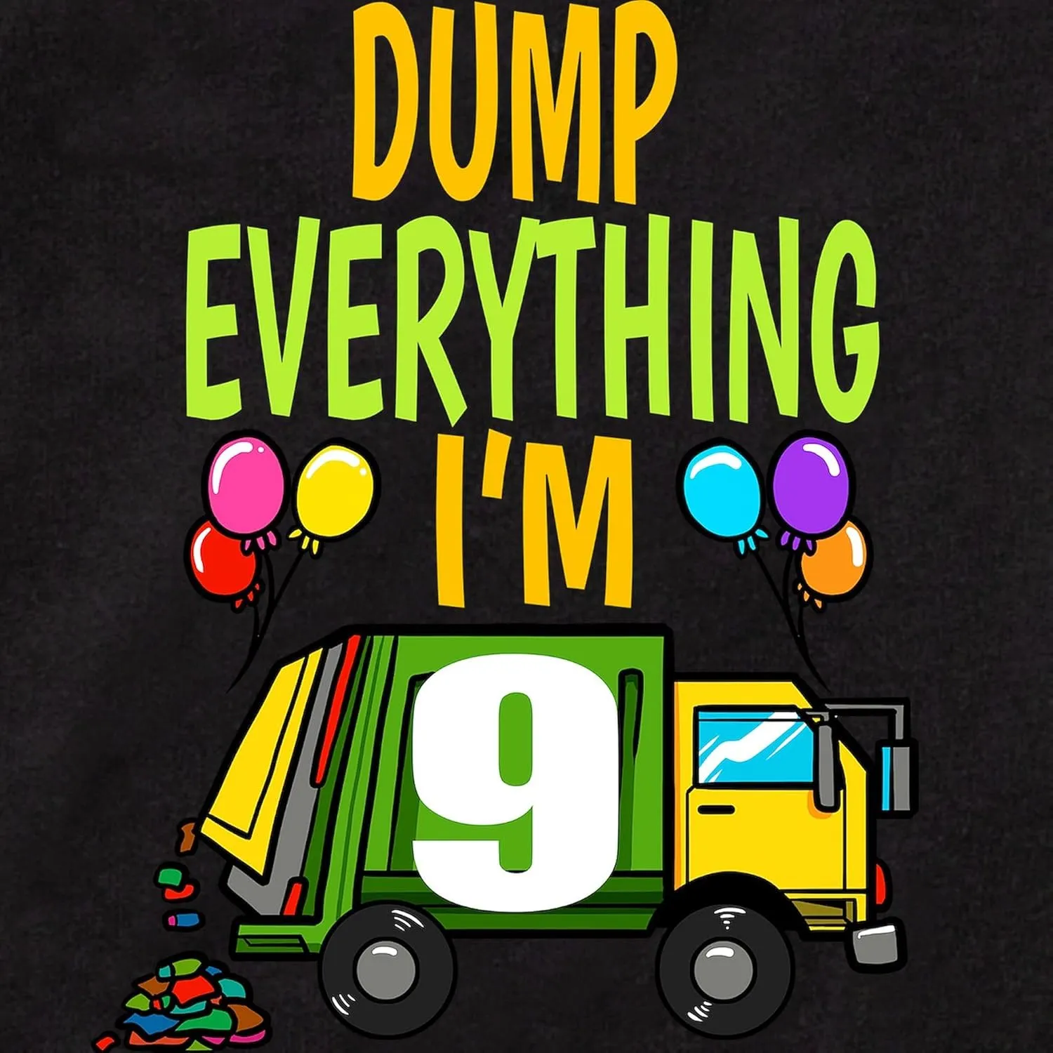 CafePress Garbage Truck Birthday Kids Boy 9Th Birt Body Suit Cute Infant Bodysuit Baby Romper Dark
