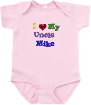 CafePress I Love My Uncle Mike Infant Bodysuit Cute Infant Bodysuit Baby Romper