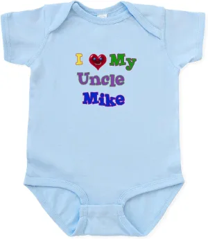 CafePress I Love My Uncle Mike Infant Bodysuit Cute Infant Bodysuit Baby Romper