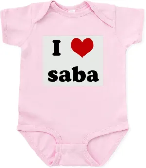 CafePress I Love saba Infant Bodysuit Cute Infant Bodysuit Baby Romper