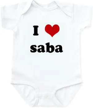 CafePress I Love saba Infant Bodysuit Cute Infant Bodysuit Baby Romper