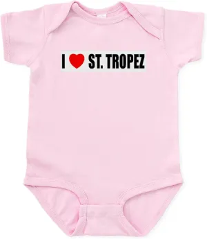 CafePress I Love St. Tropez, France Infant Bodysuit Cute Infant Bodysuit Baby Romper