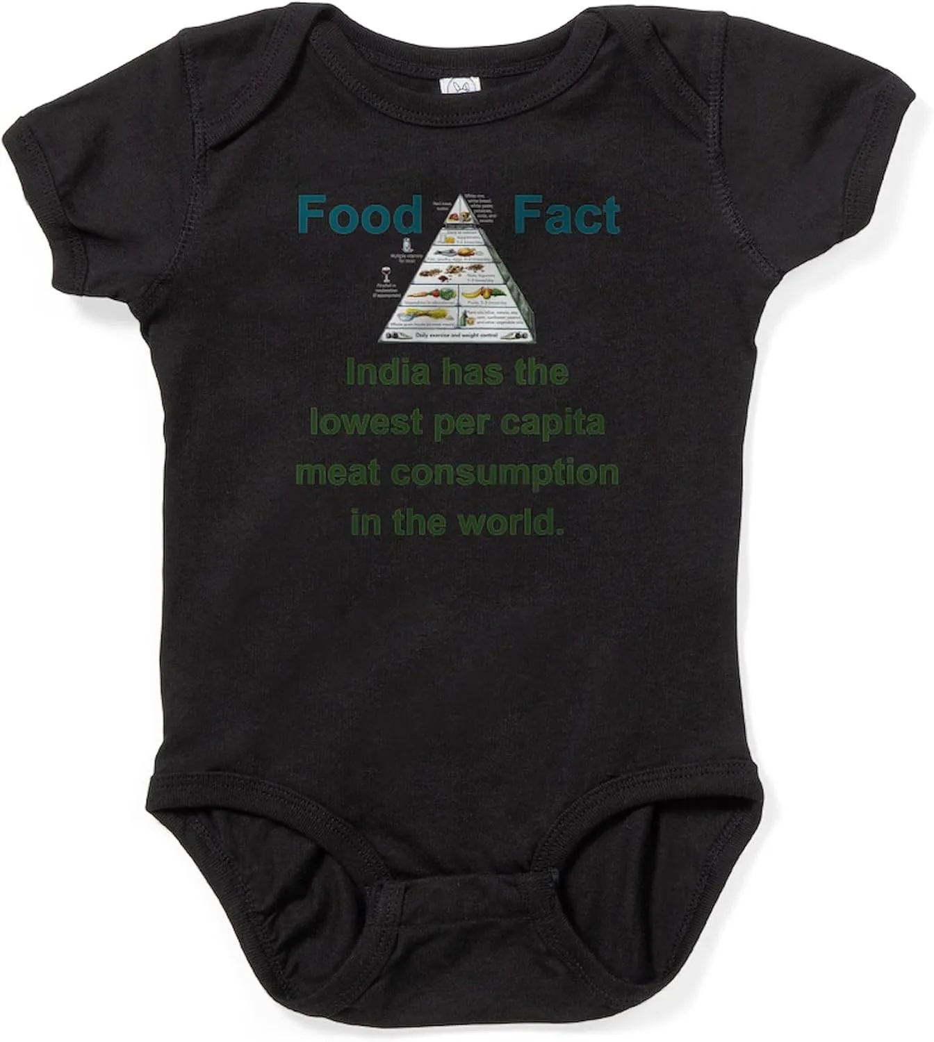 CafePress India Has The Lowest Per Capita Food Fact Body Suit Cute Infant Bodysuit Baby Romper Dark