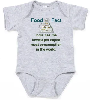 CafePress India Has The Lowest Per Capita Food Fact Body Suit Cute Infant Bodysuit Baby Romper Dark