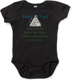 CafePress India Has The Lowest Per Capita Food Fact Body Suit Cute Infant Bodysuit Baby Romper Dark