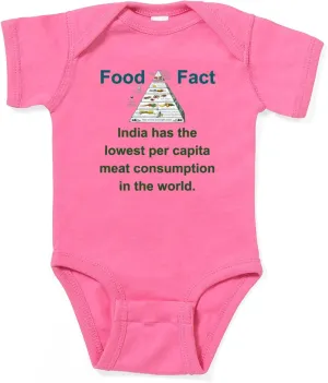 CafePress India Has The Lowest Per Capita Food Fact Body Suit Cute Infant Bodysuit Baby Romper Dark