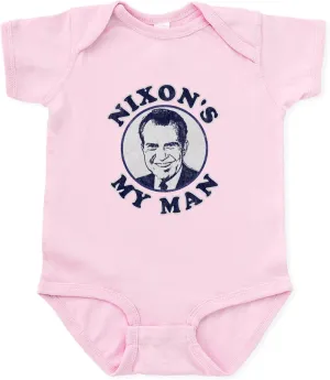 CafePress Nixon's My Man T Shirt Infant Bodysuit Cute Infant Bodysuit Baby Romper