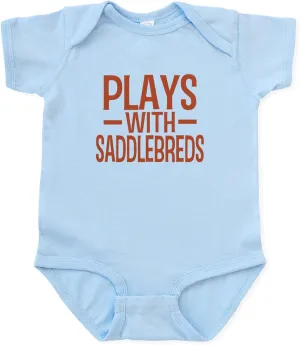 CafePress Plays Saddlebreds Infant Bodysuit Cute Infant Bodysuit Baby Romper