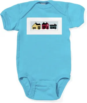 CafePress Primitive Country Houses Cute Infant Bodysuit Baby Romper Dark