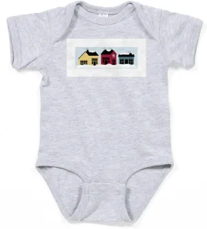 CafePress Primitive Country Houses Cute Infant Bodysuit Baby Romper Dark