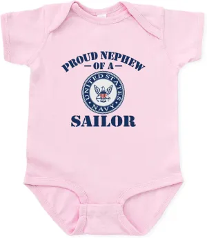 CafePress Proud Nephew of A US Navy Sailor Infant Bodysuit Cute Infant Bodysuit Baby Romper