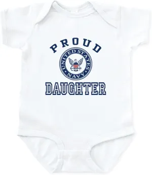 CafePress Proud US Navy Daughter Infant Bodysuit Cute Infant Bodysuit Baby Romper