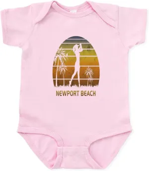 CafePress Retro Newport Beach Women's Golf GOL Body Suit Cute Infant Bodysuit Baby Romper