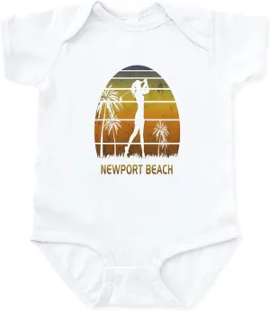 CafePress Retro Newport Beach Women's Golf GOL Body Suit Cute Infant Bodysuit Baby Romper