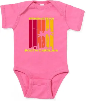 CafePress South Carolina Springmaid Beach Body Suit Cute Infant Bodysuit Baby Romper Dark