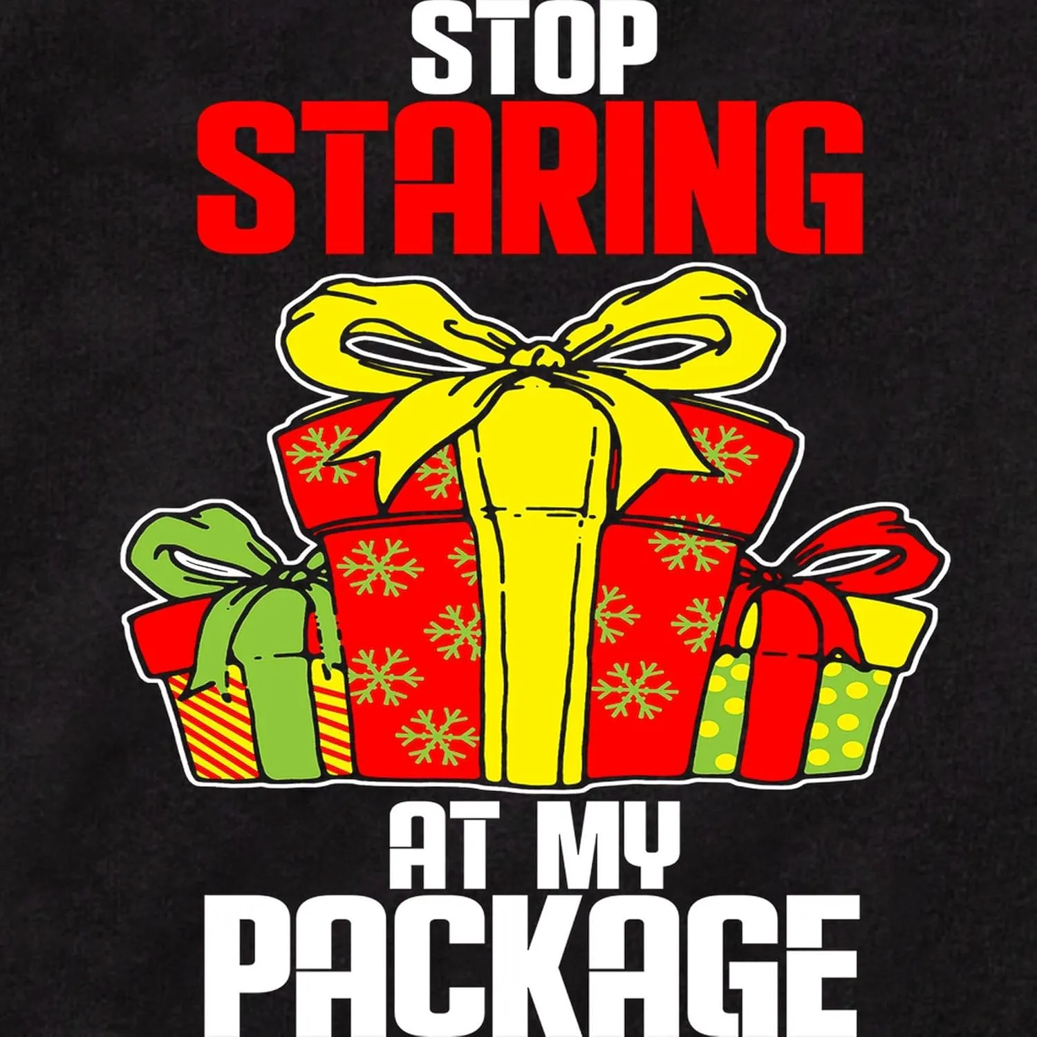 CafePress Stop Staring at My Package Funny Christm Body Suit Cute Infant Bodysuit Baby Romper Dark