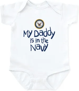 CafePress U.S. Navy My Daddy is in The Navy Infant Bodysuit Cute Infant Bodysuit Baby Romper