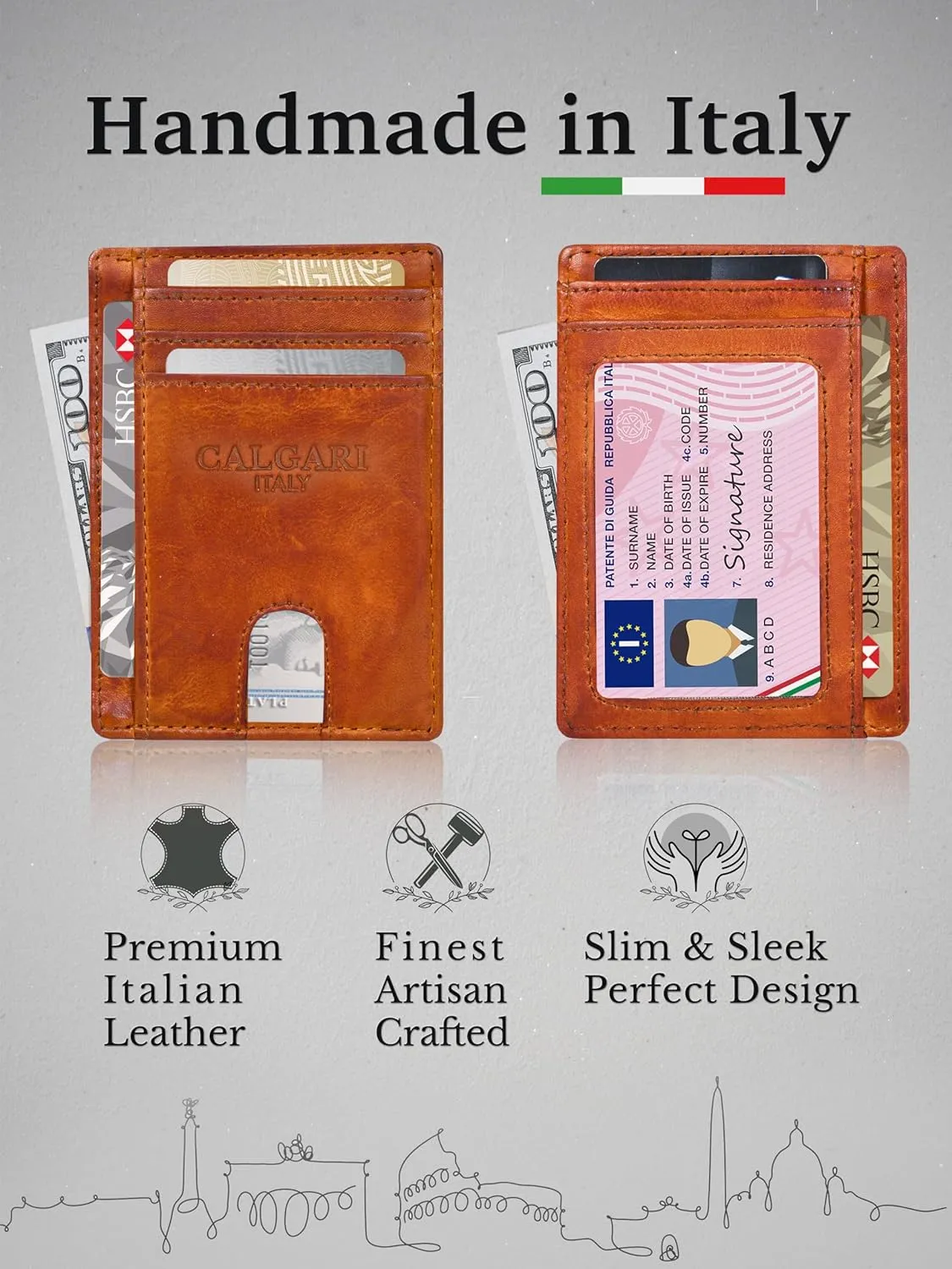 CALGARI® Italian Luxury Leather Minimalist Wallets | For Men and Women