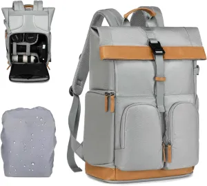 Camera Bags for Photographers,Professional DSLR Camera Bag with Waterproof Rain Cover and Laptop Compartment,Photograhy Backpack Case (Black)