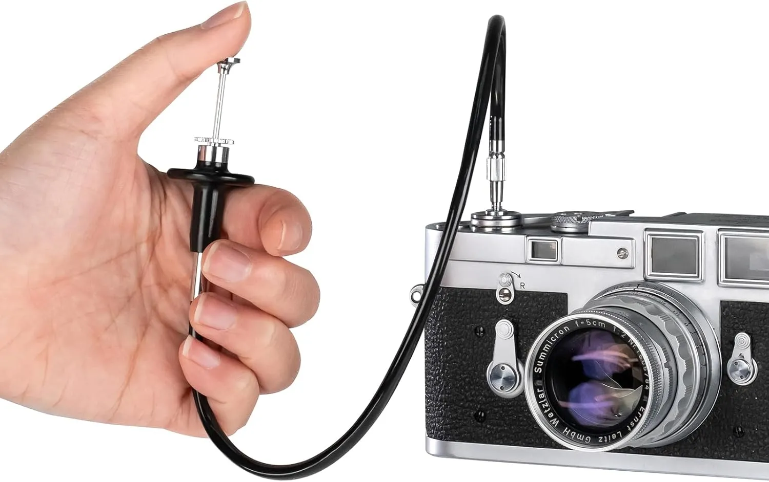 Camera Mechanical Shutter Cable Long Exposure Night B Door Lock for Fujifilm Nikon Leica Hasselblad Rolleiflex (40cm)