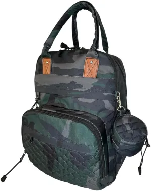 Camo Diaper Backpack - 1000 Denier Cordura Polyester Bag with Pacifier Pouch & Changing Pad - Comfortable Handle, Reinforced Padded Shoulder Straps - Easy-Glide Zippers Multiple Pockets Storage