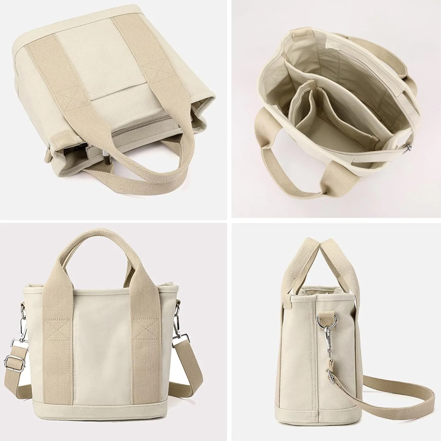 Canvas Bag for Women Crossbody Shoulder Purse Everything Tote Hobo Bag with Zipper and Compartments 2024 Small