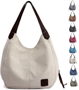 Canvas Hobo Bag Tote Handbag Shopping Shoulder Bag