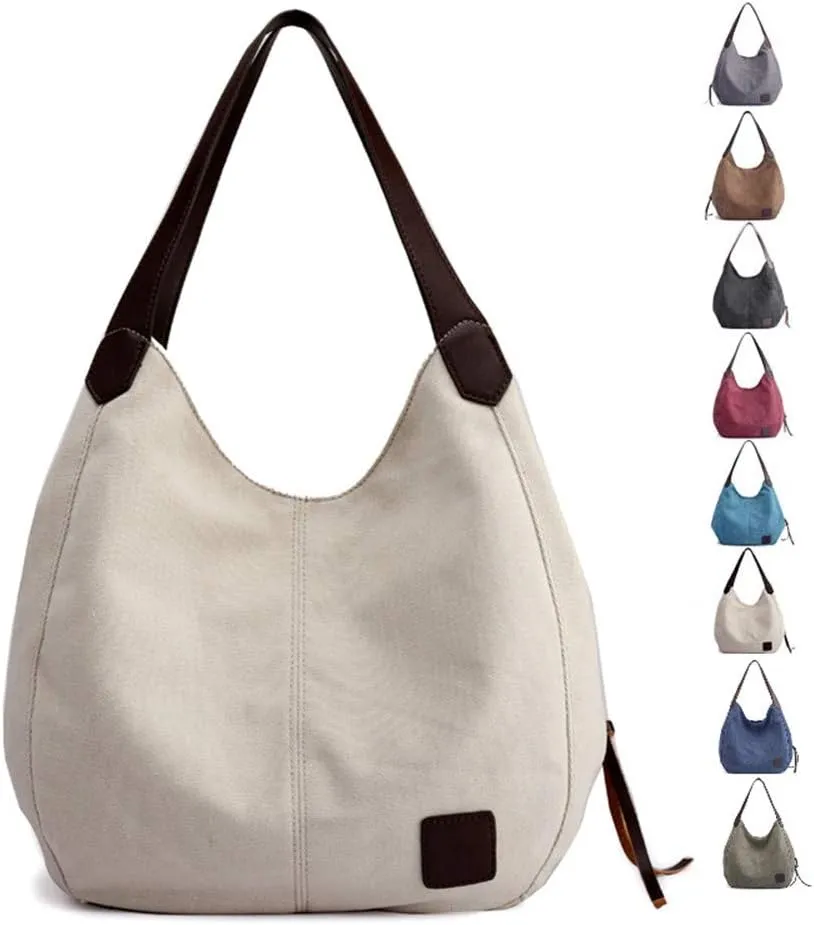 Canvas Hobo Bag Tote Handbag Shopping Shoulder Bag