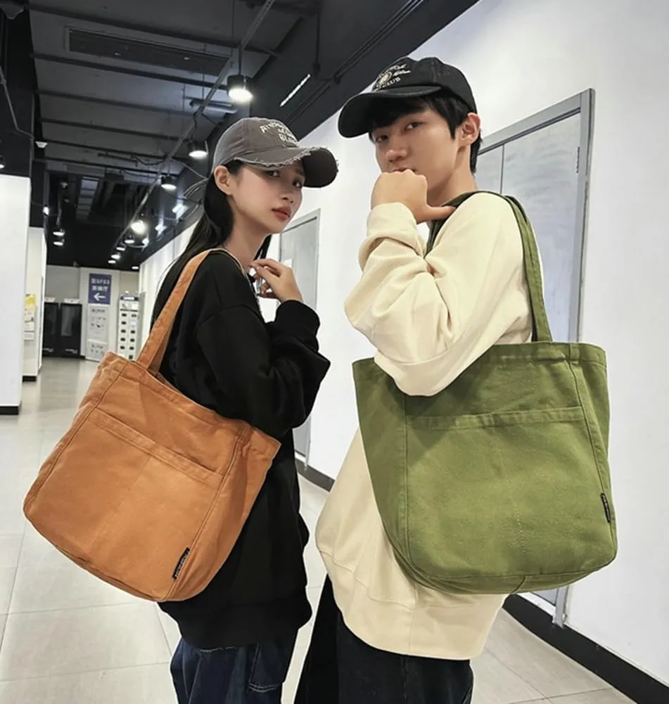 Canvas Shoulder Bags for Women Large Tote Bag with Zipper Top-handle Multi-pockets Purses Work Travel Shopping