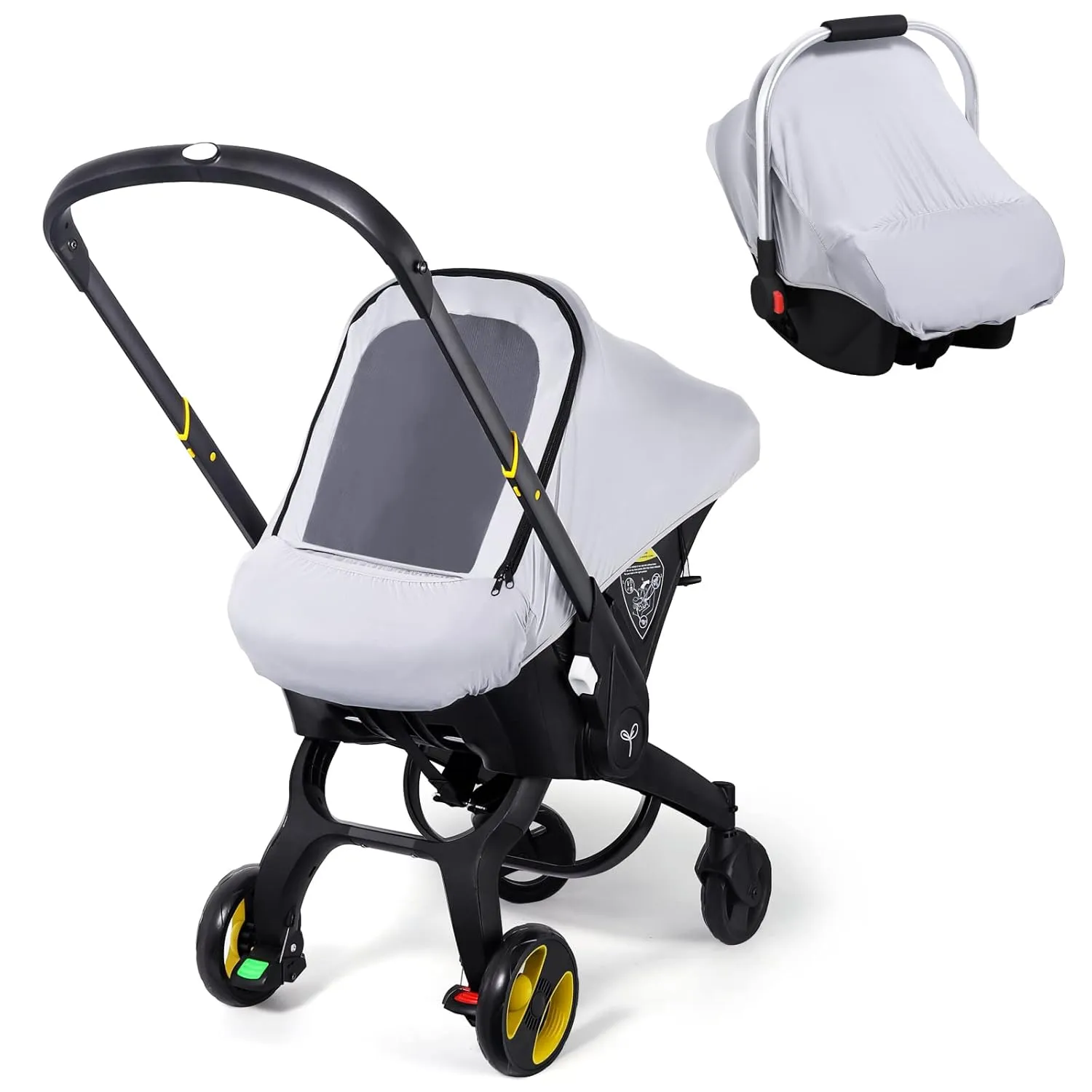 Car Seat Covers for Babies, Original Infant Car Seat Cover for Boys Girls, Kick-Proof Carseat Canopy with Adjustable Breathable Mesh Peep Window & Pocket, Universal Carrier Cover Newborn Shower Gift
