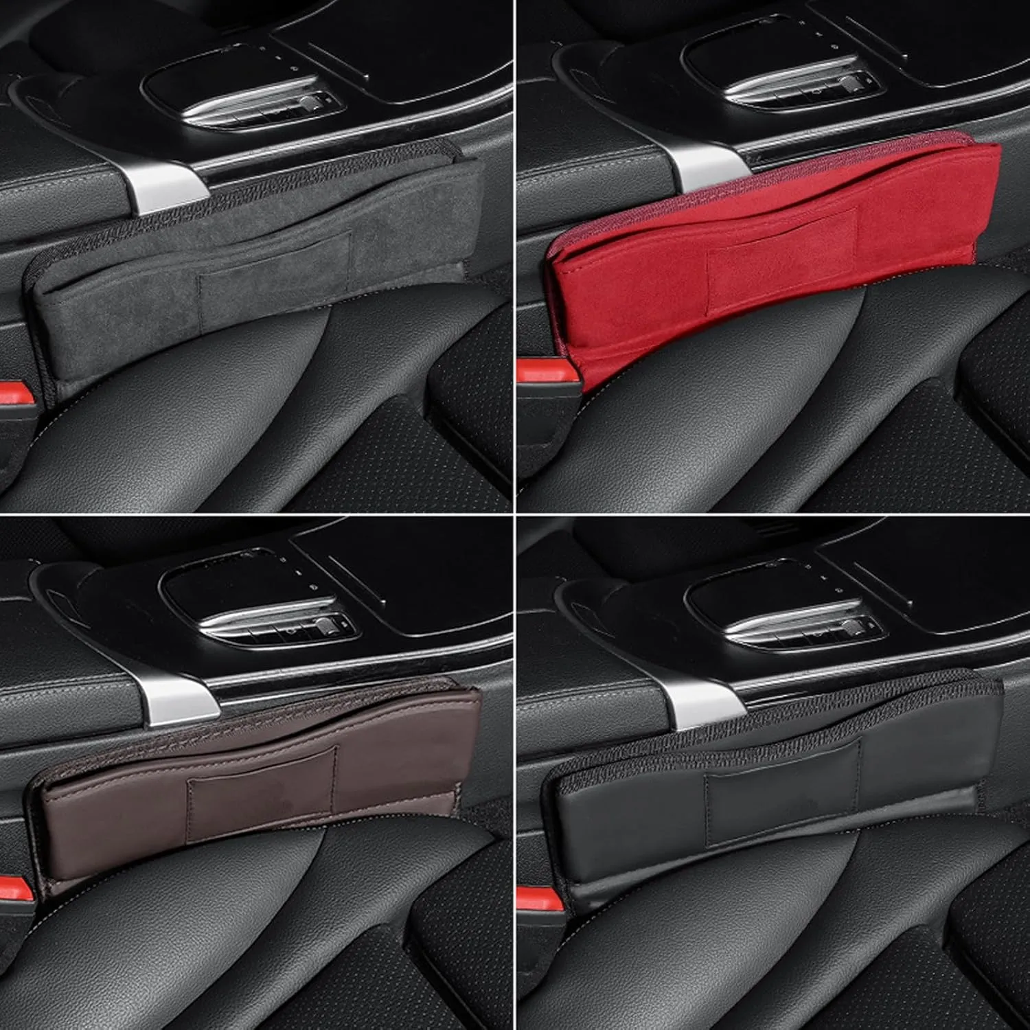Car Seat Gap Filler Organizer for Peugeot 407 2004 2005 2006 2007, Car Seat Crevice Storage Box Car Accessories,Black