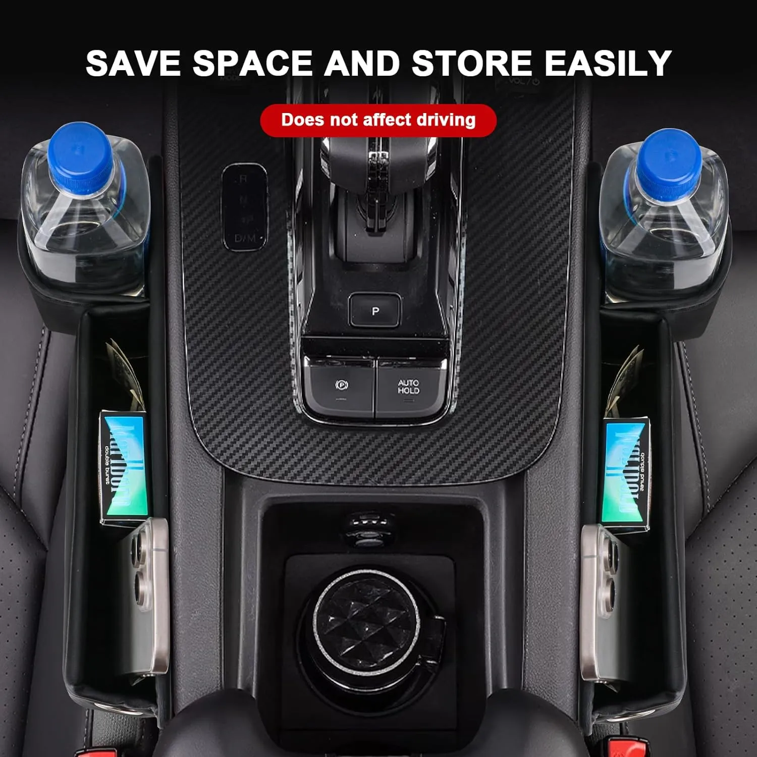 Car seat gap filler organizer,2024 Universal New Seat Gap Storage Box, Car Leather Cup Holder Gap Bag for Glasses Phones Keys and Cards (red, Driver Side)