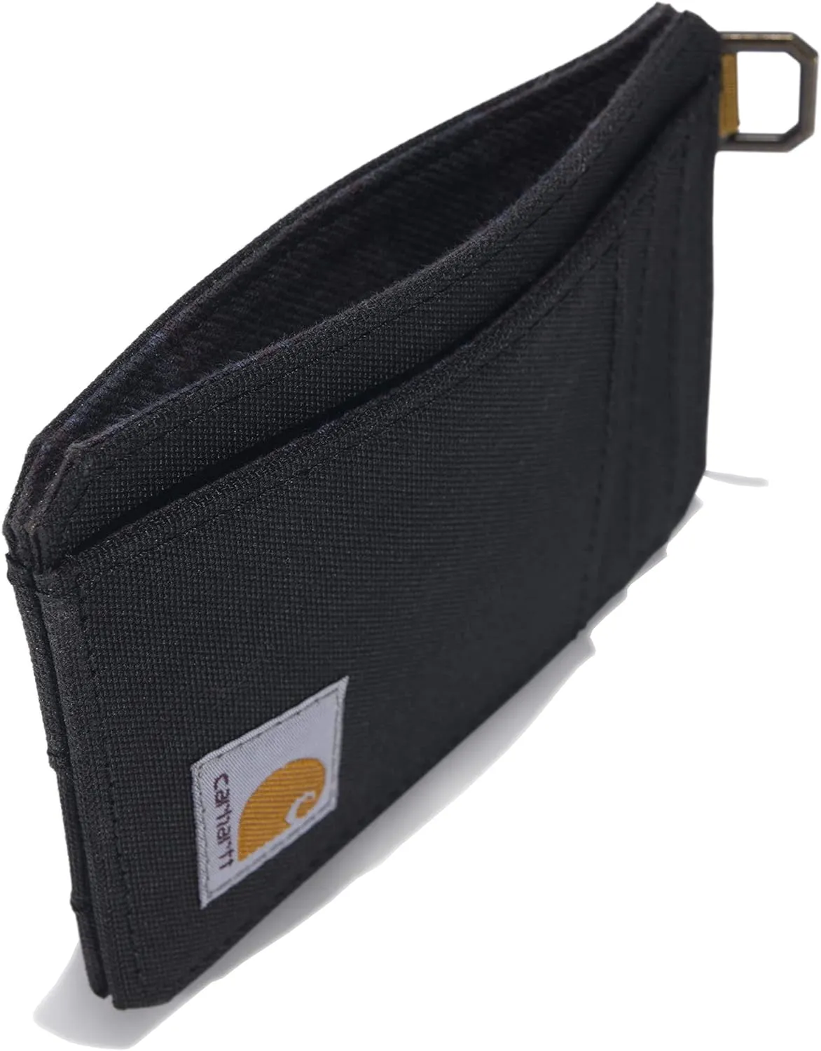 Carhartt mens Front Pocket Wallets, Durable Canvas Or Leather With Money Clip , Nylon Duck (Black), One Size US