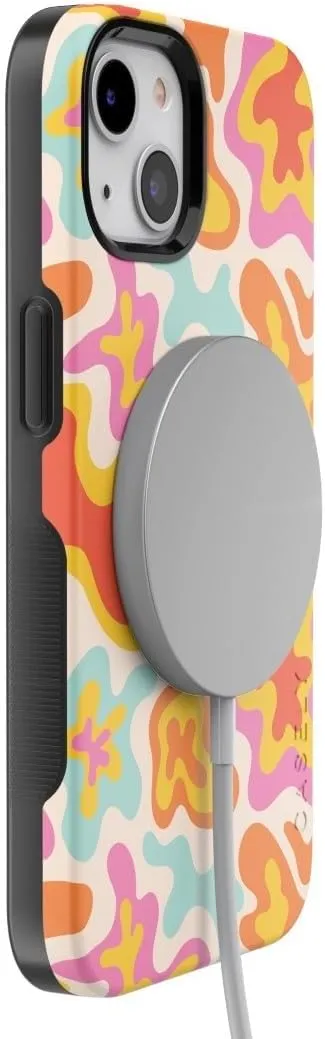 Casely iPhone 15 Case | Tropical Color Splash | Abstract Retro Girly | Bold Case | Compatible with MagSafe