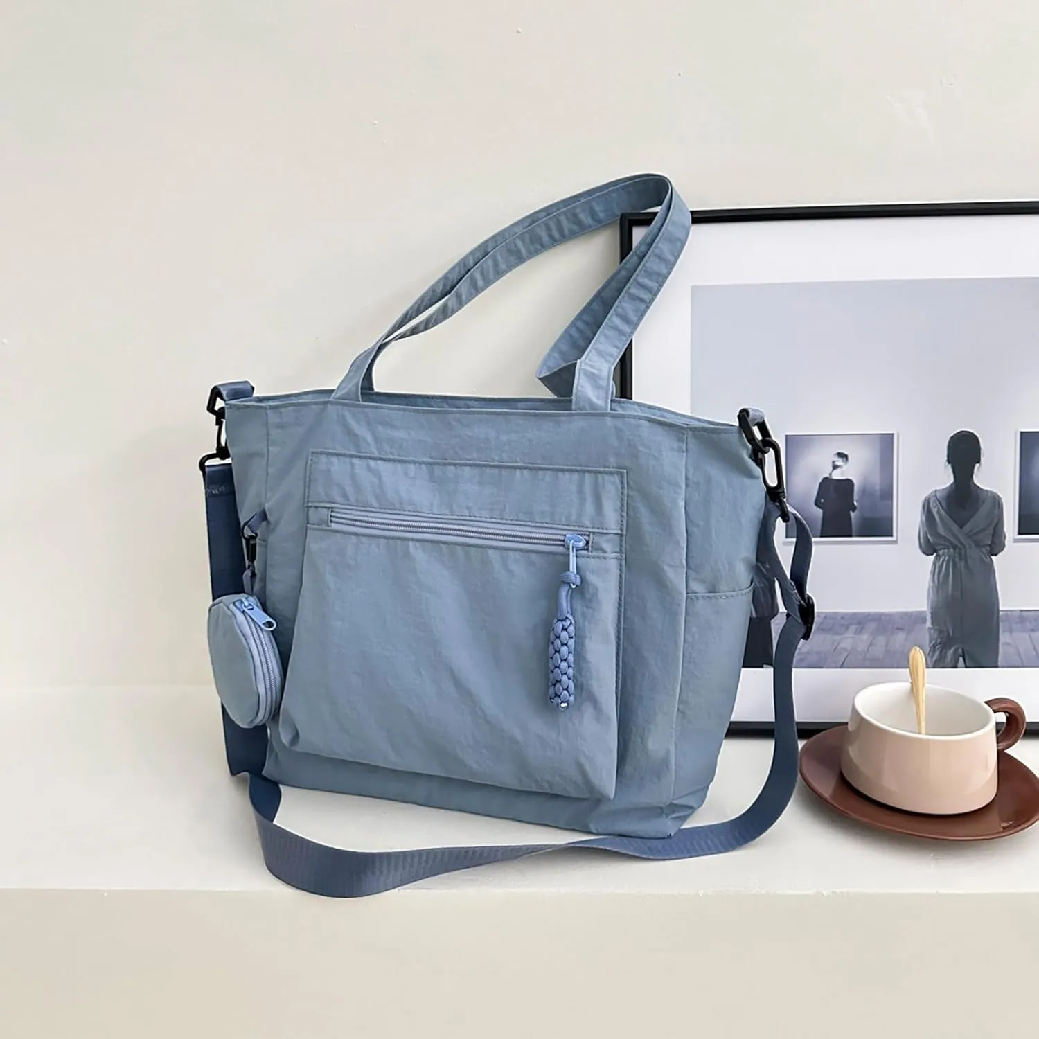 Casual Crossbody Bag Nylon Plain Messenger Bag Hobo Shoulder Bag Travel Daypacks
