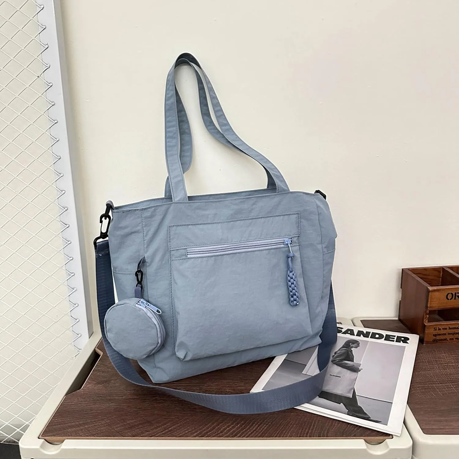 Casual Crossbody Bag Nylon Plain Messenger Bag Hobo Shoulder Bag Travel Daypacks