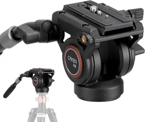 Cayer H8 Video Tripod Fluid Head, Metal Heavy Duty Drag Pan Head with 60 mm Flate Base, Adjustable Pan Handle, Load up to 13.2Ibs for Compact Video Camera DSLR Camera