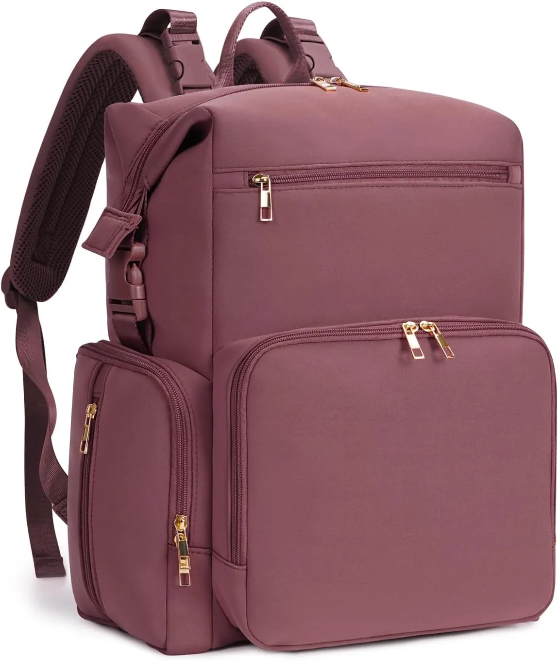 CEI-CEI Neoprene Diaper Bag Backpack with Changing Pad, Large Newborn Baby Maternity Bags Travel Tote with Insulated Pockets Mother‘s Day Gift (Pink)