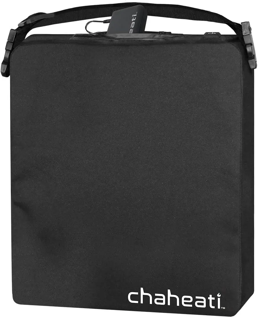 Chaheati 7V Battery Powered Heated Seat Cushion with Adjustable Shoulder Strap and Touch-button Control Technology ¬– Machine Washable Battery Operated Heated Seat Cushion for Outdoor Fun
