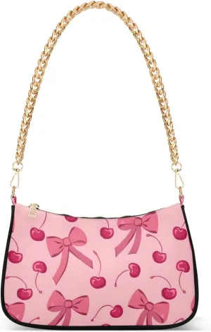Chain Shoulder Bag Hobo Tote Handbag Mini Clutch Purse with Zipper Closure for Women